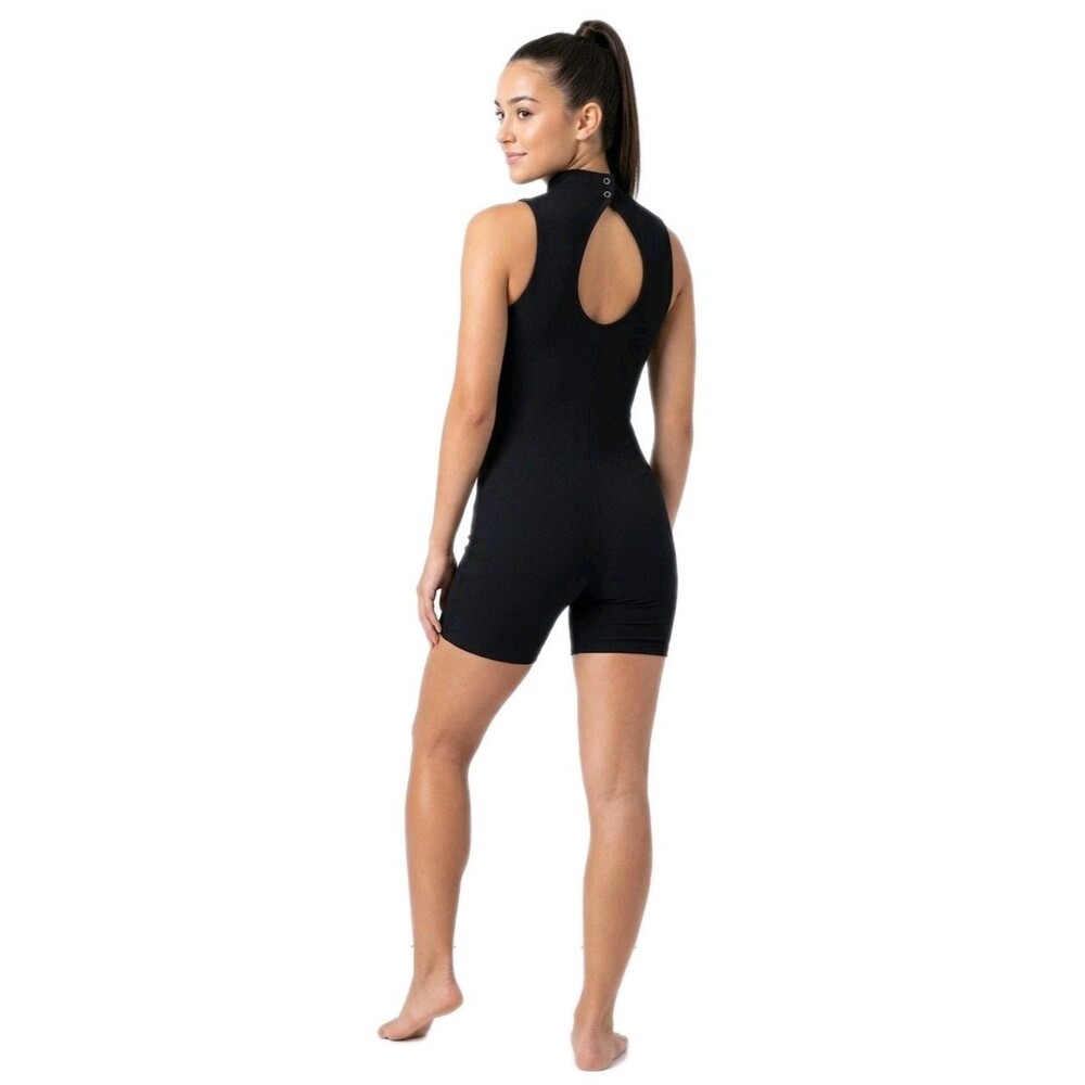 Gilda Marx Y2K High Neck Cotton Biketard Singlet Keyhole Black Adult XS (Y/J)